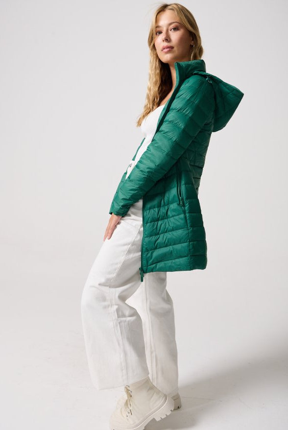 Game Day Green Duck Down Puffer Coat - Duck Apparel