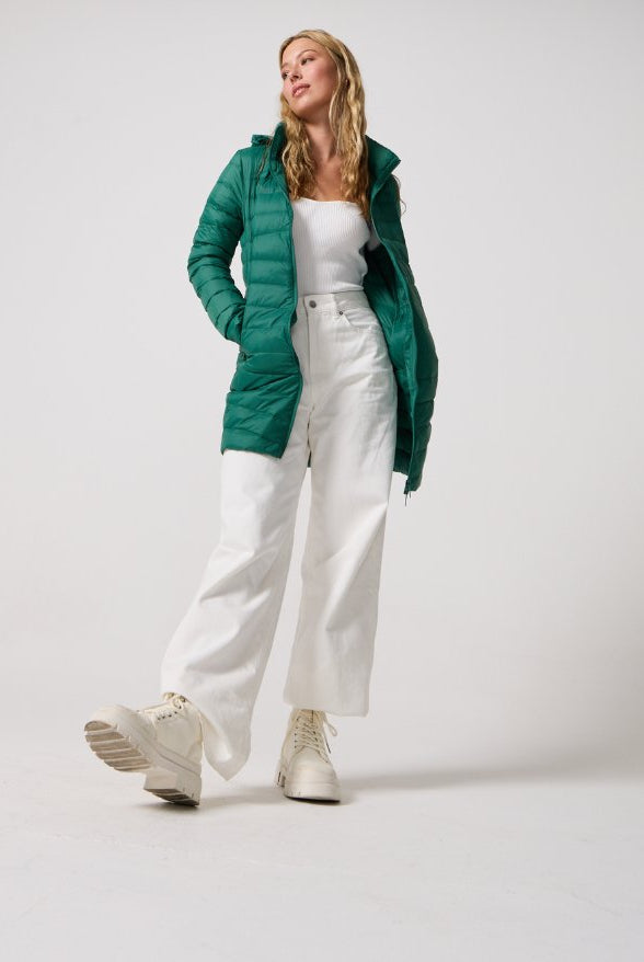 Game Day Green Duck Down Puffer Coat - Duck Apparel