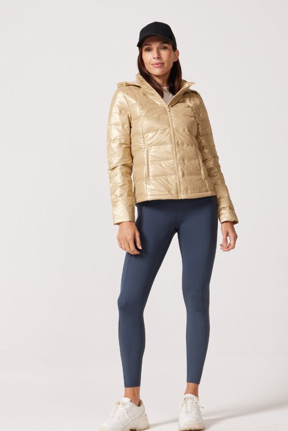 Gold Shimmer Duck Down Puffer Jacket - Duck Apparel