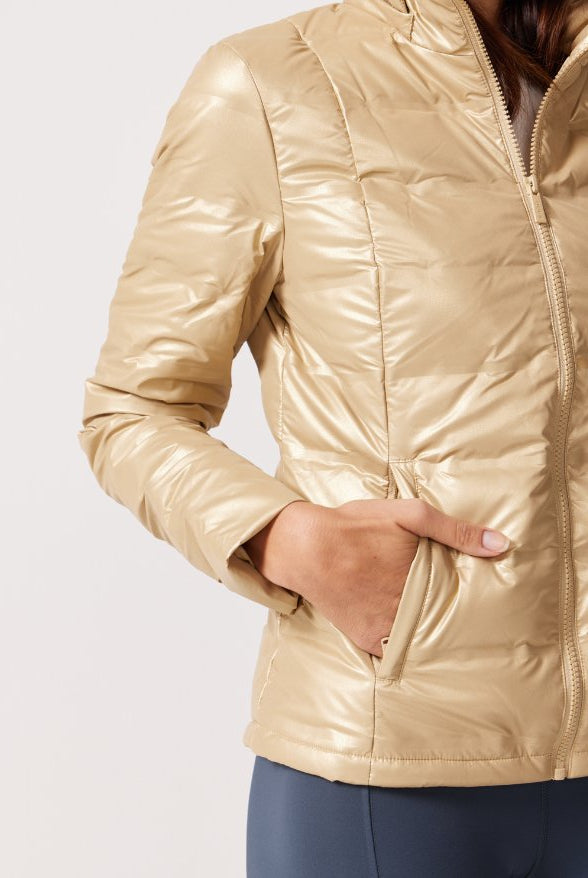 Gold Shimmer Duck Down Puffer Jacket - Duck Apparel