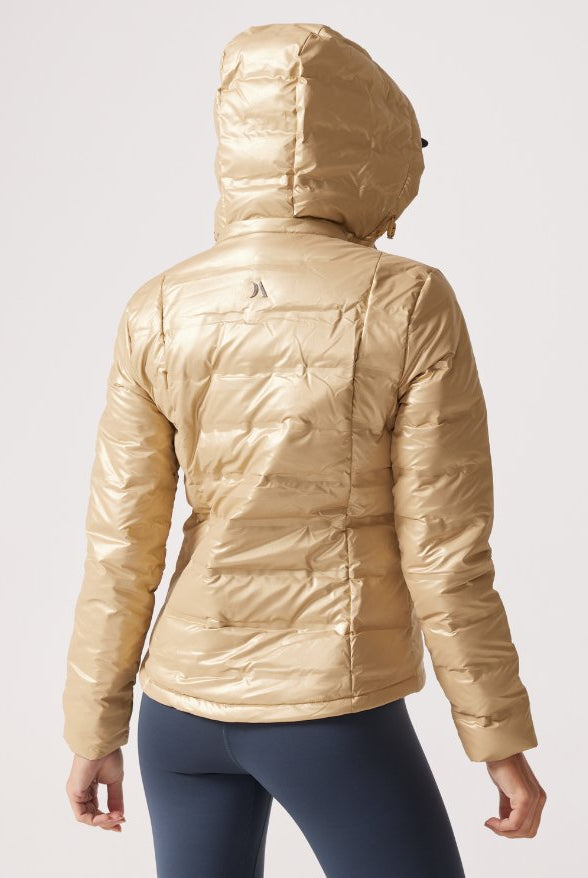 Gold Shimmer Duck Down Puffer Jacket - Duck Apparel