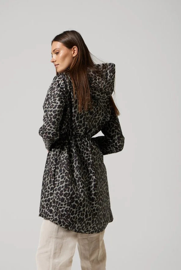 The Cape Leopard raincoat in animal print, lightweight hooded waterproof raincoat ideal for South Africa’s rainy season and wet climate