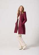 Maroon Duck Down Midi Puffer Coat - Duck Apparel