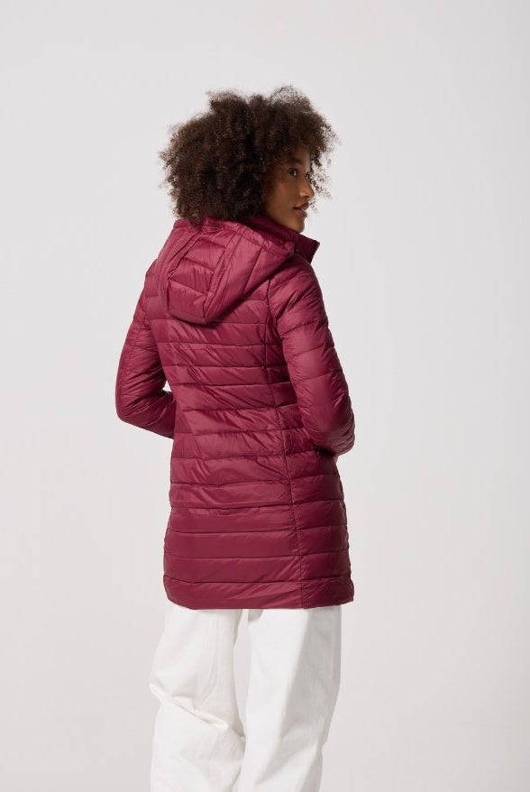 Maroon Duck Down Puffer Coat - Duck Apparel
