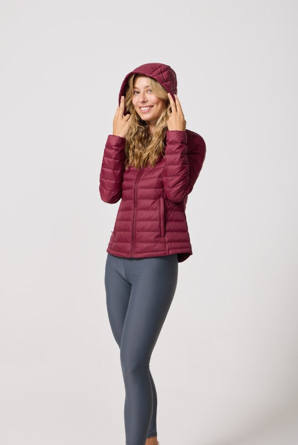 Maroon Duck Down Puffer Jacket - Duck Apparel