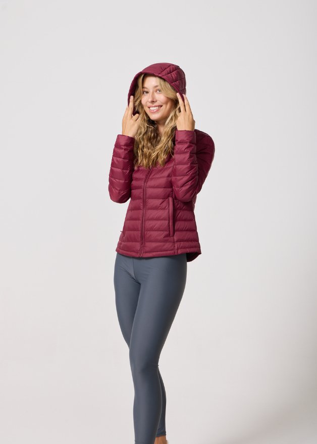 Maroon Duck Down Puffer Jacket - Duck Apparel