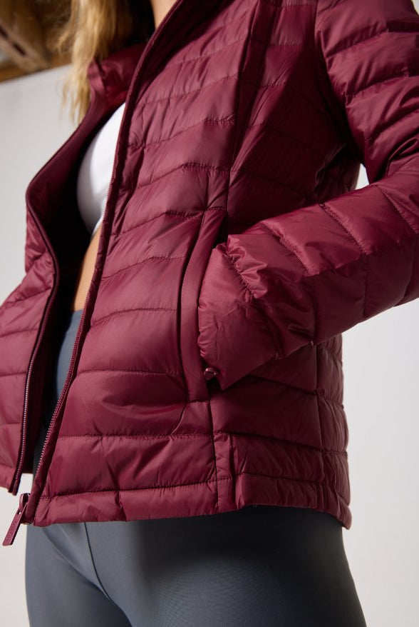 Maroon Duck Down Puffer Jacket - Duck Apparel