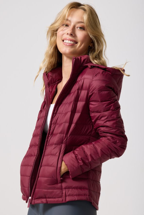 Maroon Duck Down Puffer Jacket - Duck Apparel