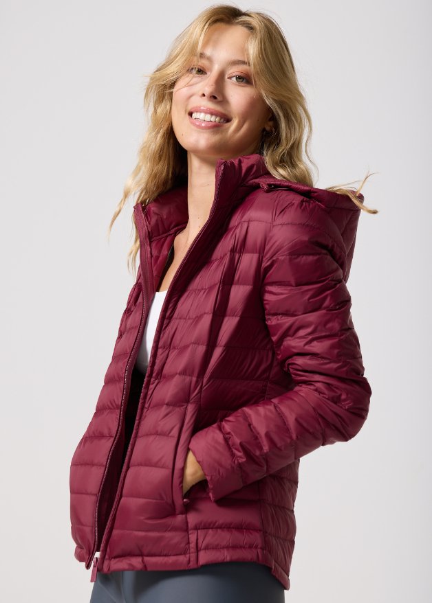 Maroon Duck Down Puffer Jacket - Duck Apparel