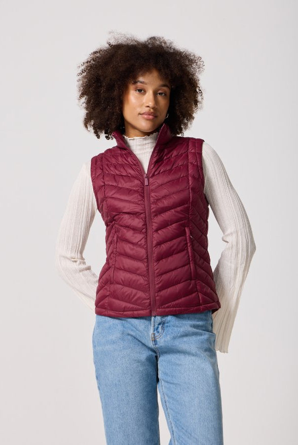 Maroon Duck Down Puffer Vest - Duck Apparel