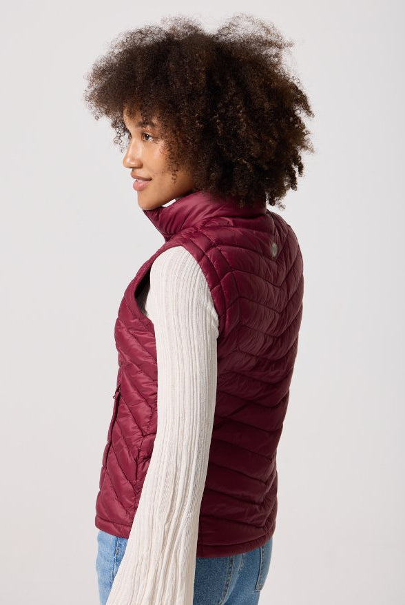 Maroon Duck Down Puffer Vest - Duck Apparel