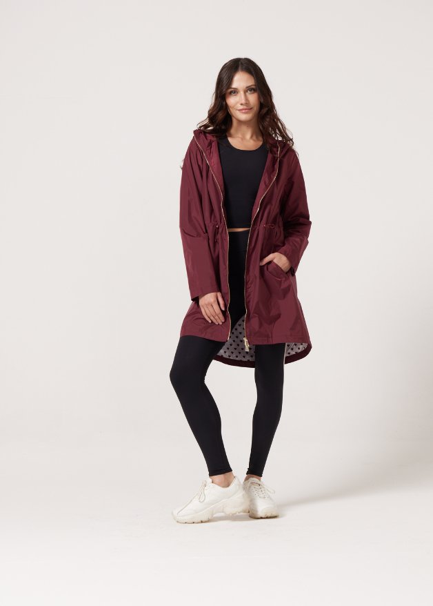 Maroon Hearts Raincoat - Duck Apparel