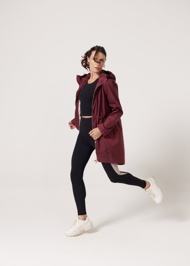 Maroon Hearts Raincoat - Duck Apparel