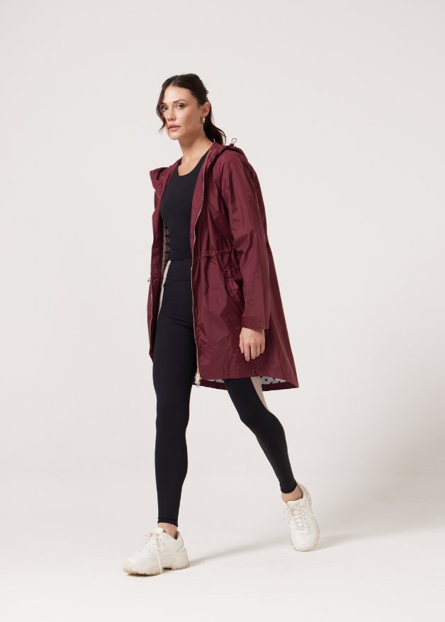 Maroon Hearts Raincoat - Duck Apparel