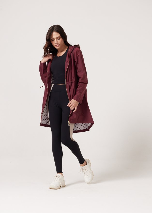 Maroon Hearts Raincoat - Duck Apparel