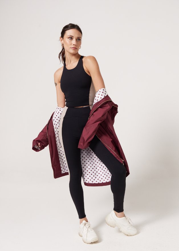 Maroon Hearts Raincoat - Duck Apparel