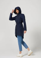 The Oxford Blue raincoat in navy blue, lightweight hooded waterproof raincoat ideal for South Africa’s rainy season and wet climate