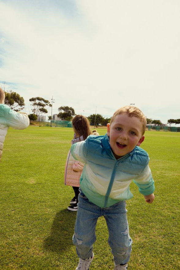 Ombre Blue Kids Duck Down Jacket - Duck Apparel