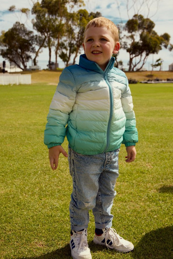 Ombre Blue Kids Duck Down Jacket - Duck Apparel