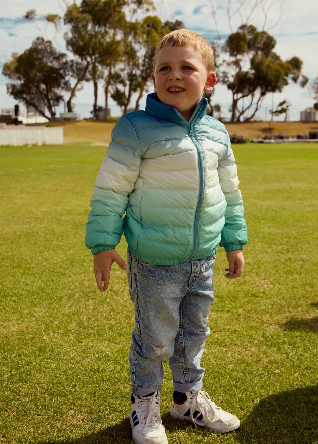 Ombre Blue Kids Duck Down Jacket - Duck Apparel