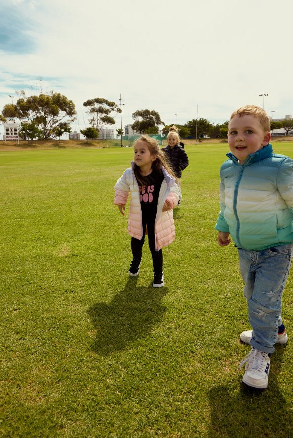 Ombre Blue Kids Duck Down Jacket - Duck Apparel