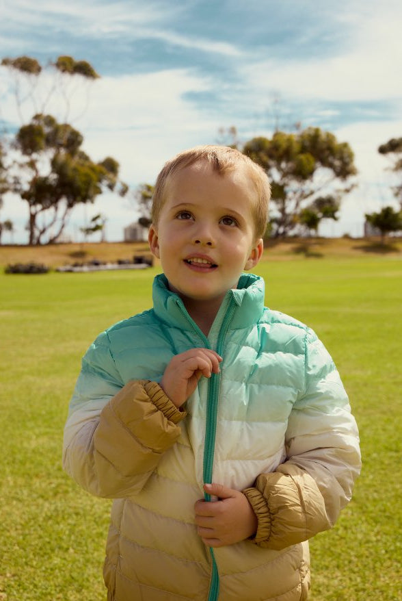 Ombre Green Kids Duck Down Jacket - Duck Apparel