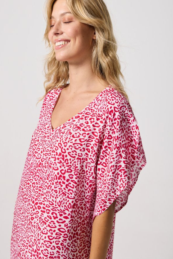 Pink Leopard Kaftan - Duck Apparel