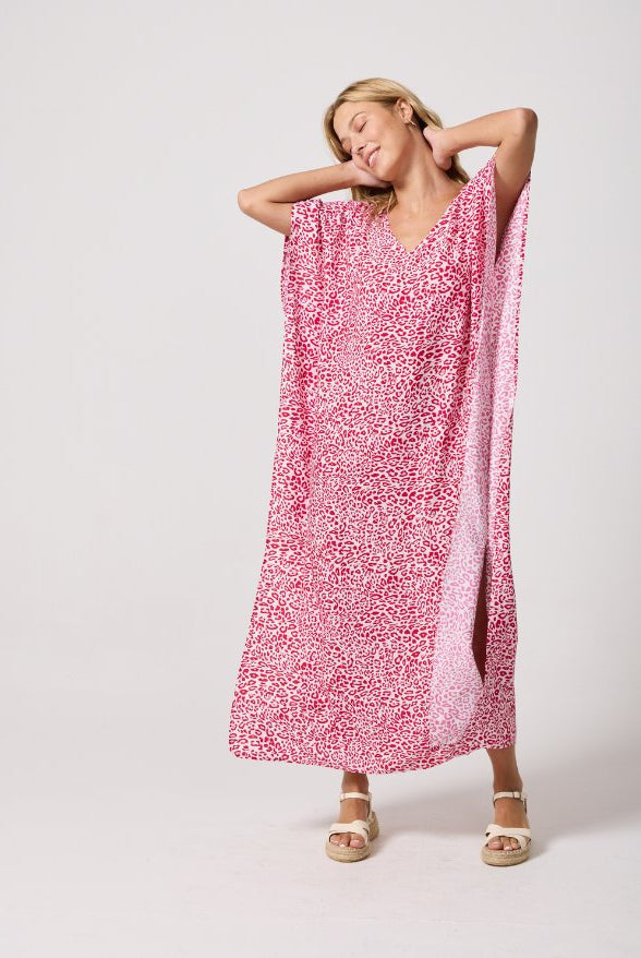 Pink Leopard Kaftan - Duck Apparel