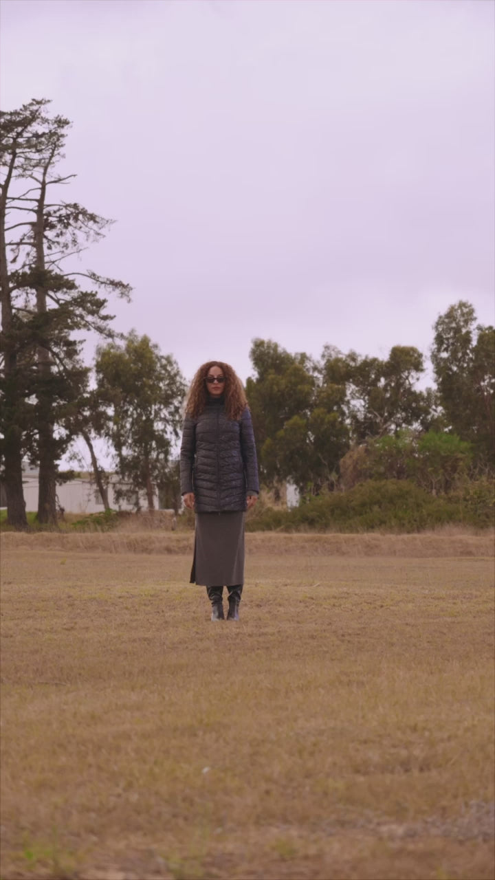 Midnight x Panther Parka™ in black, insulated hooded reversible parka with inner print design, ideal for warmth in South Africa’s winter season