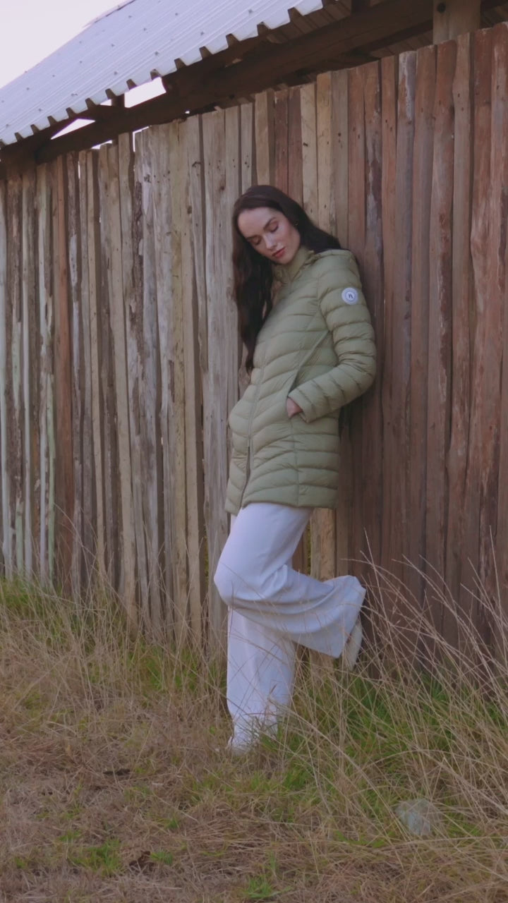 Matcha Classic Parka™ in light green matcha shade, insulated hooded parka designed for warmth and comfort in South Africa’s winter season