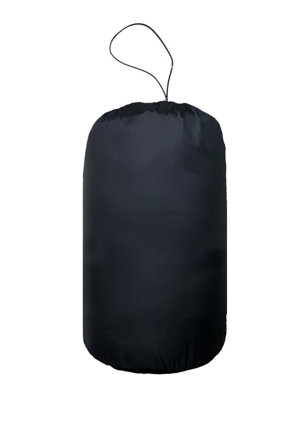 Puffer Jacket Bag — compact black bag designed for packing and storing puffer jackets or gilets