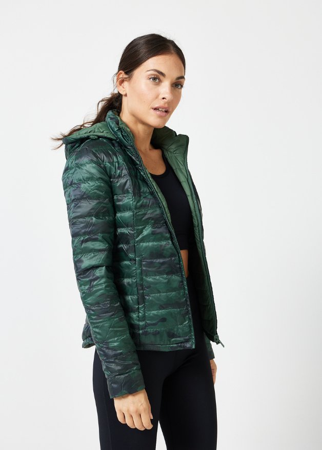 Reversible Emerald Army Duck Down Puffer Jacket - Duck Apparel