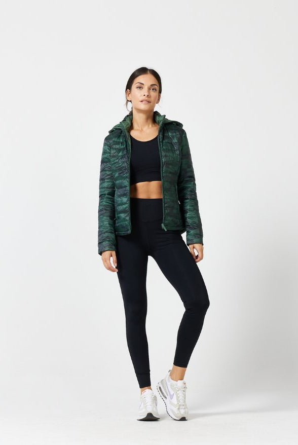 Reversible Emerald Army Duck Down Puffer Jacket - Duck Apparel