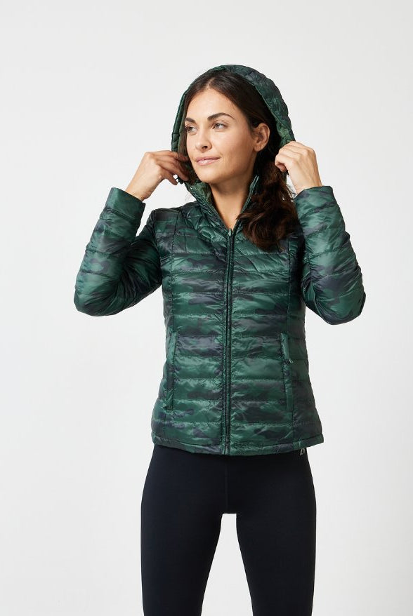 Reversible Emerald Army Duck Down Puffer Jacket - Duck Apparel