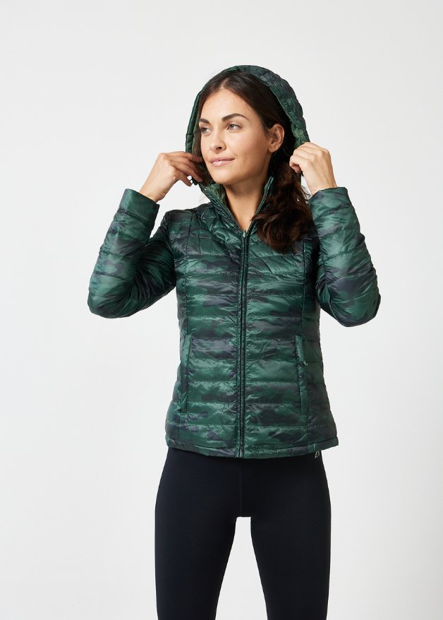 Reversible Emerald Army Duck Down Puffer Jacket - Duck Apparel