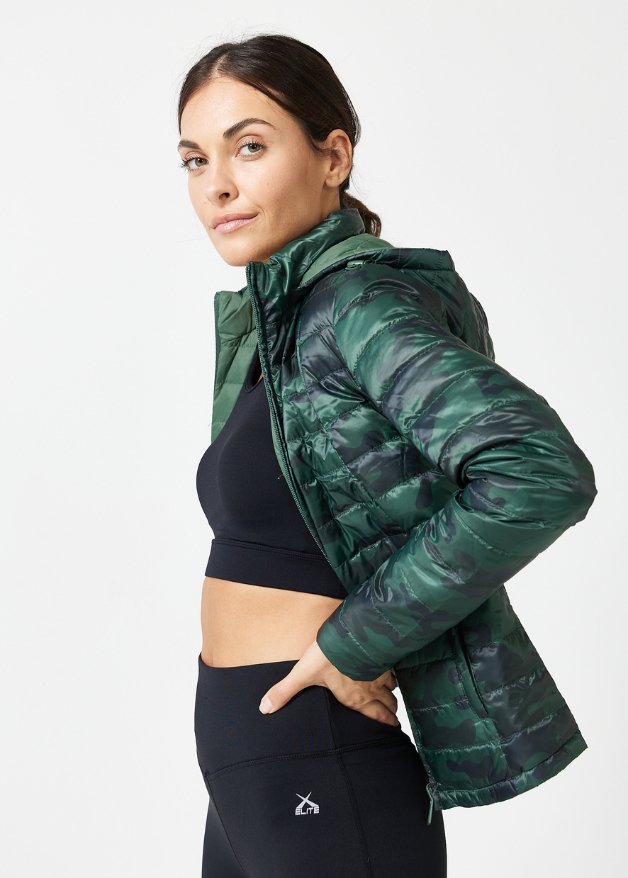 Reversible Emerald Army Duck Down Puffer Jacket - Duck Apparel