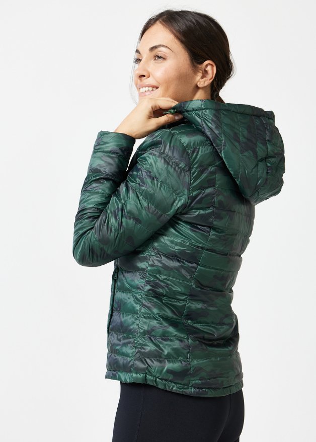 Reversible Emerald Army Duck Down Puffer Jacket - Duck Apparel