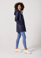 Reversible Navy/Light Grey Duck Down Puffer Coat - Duck Apparel