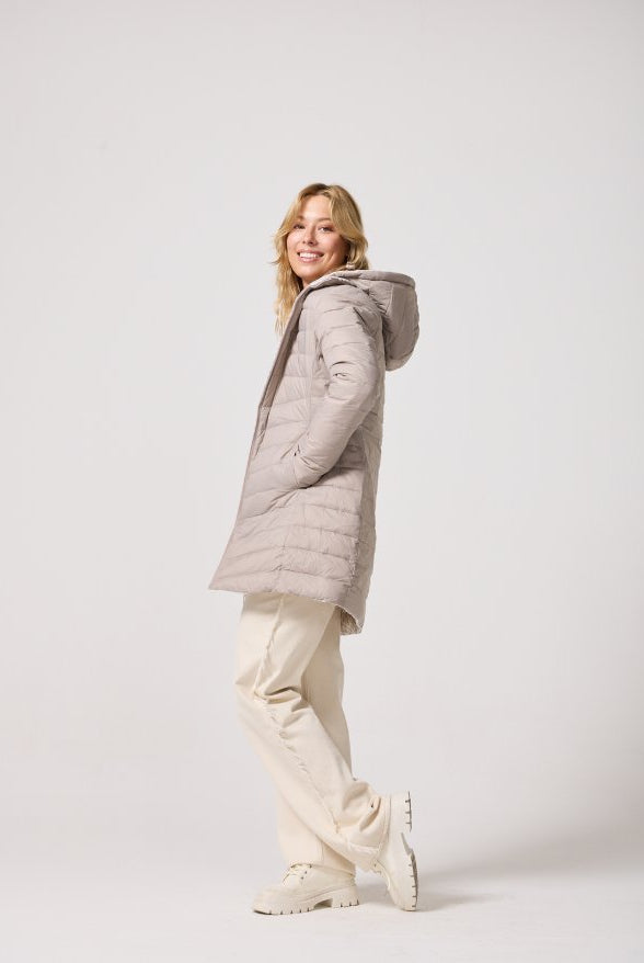 Reversible Sand Leopard Duck Down Puffer Coat - Duck Apparel