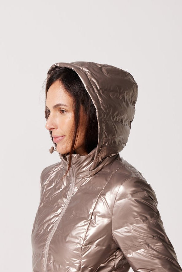 Rose Gold Metallic Duck Down Puffer Jacket - Duck Apparel