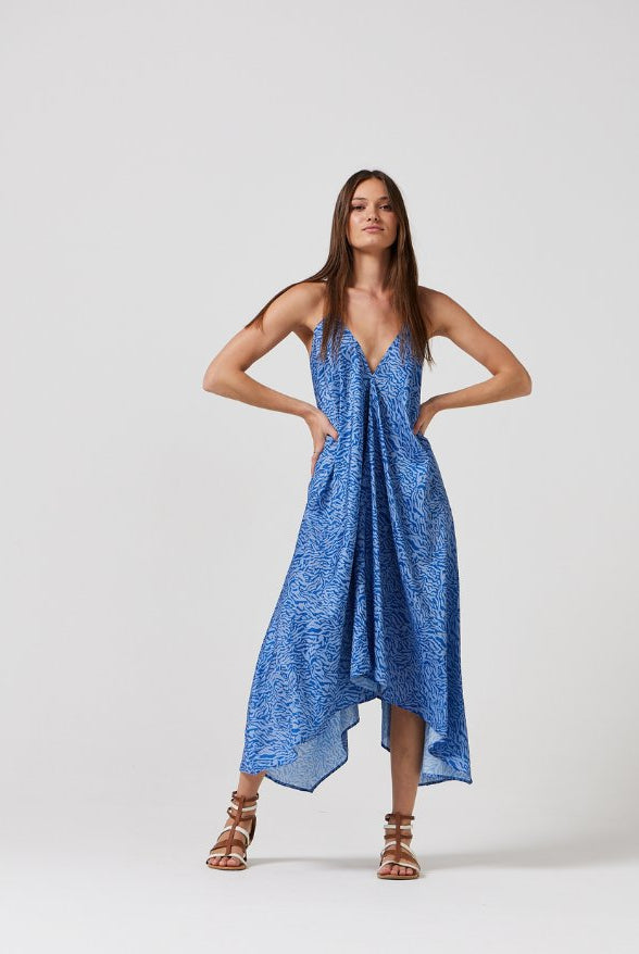 Sapphire Tiger Grecian Dress - Duck Apparel