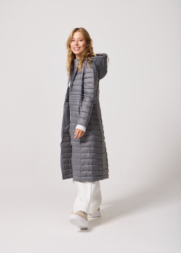 Smoke Maxi Duck Down Puffer Coat - Duck Apparel