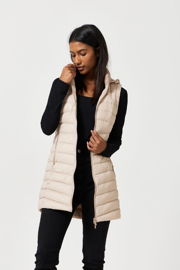 Stone Longline Duck Down Puffer Vest - Duck Apparel