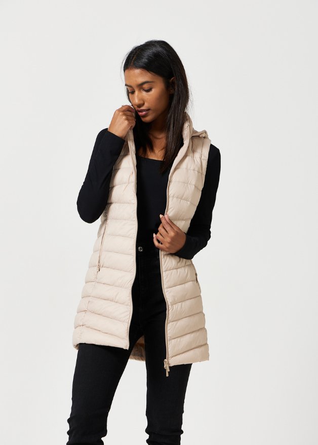 Stone Longline Duck Down Puffer Vest - Duck Apparel