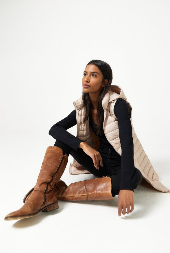 Stone Longline Duck Down Puffer Vest - Duck Apparel