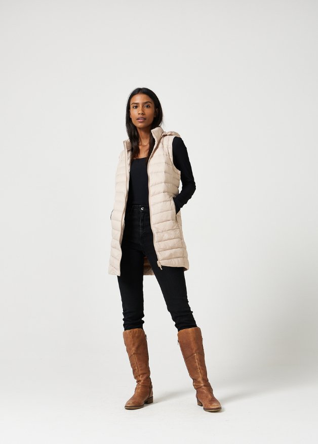 Stone Longline Duck Down Puffer Vest - Duck Apparel