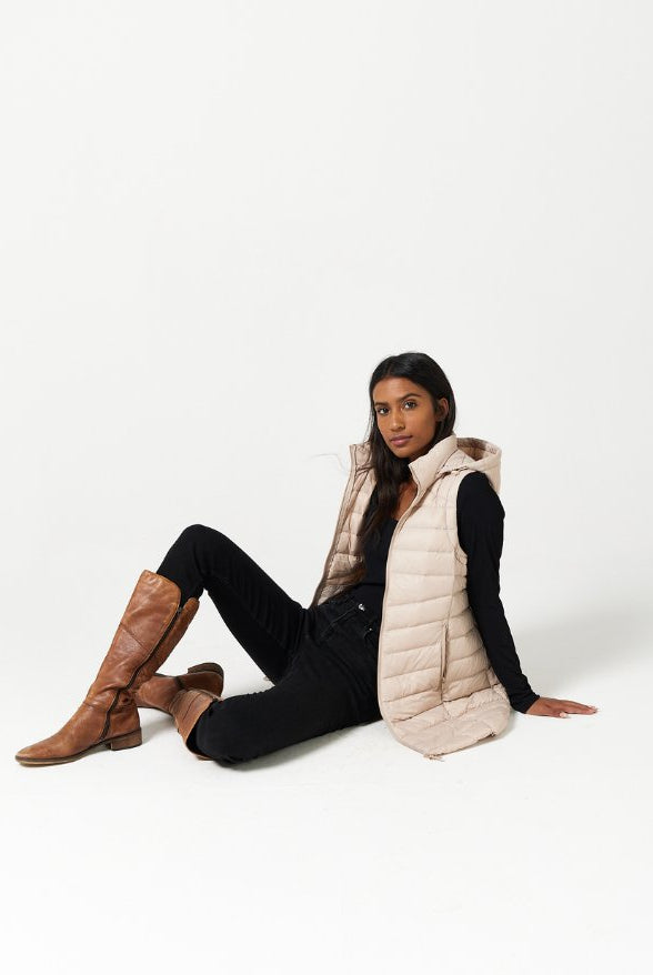 Stone Longline Duck Down Puffer Vest - Duck Apparel