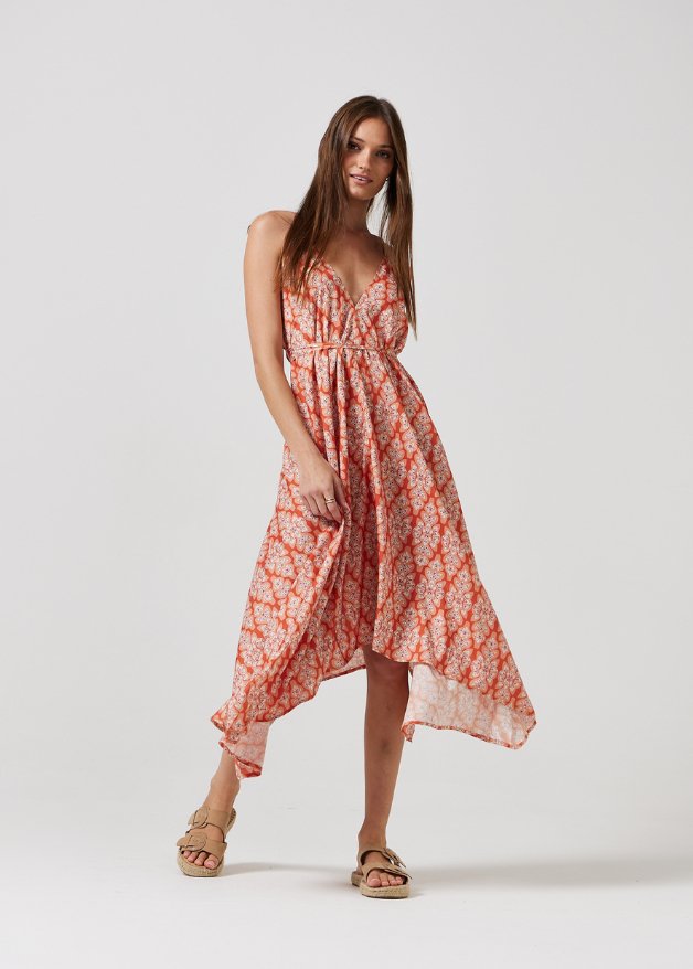 Tangerine Tango Grecian Dress - Duck Apparel