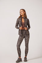 Leopard Lightweight performance jacket with a smooth, sculpting fit, full zip front, high collar, and stretch fabric designed for everyday movement and layering.