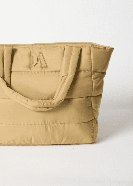 details of a Stone puffer tote bag